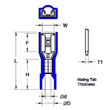 Nylon Fully Insulated Female Disconnect-AMP187