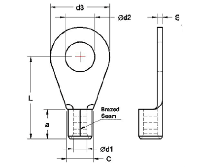 Non-Insulated DIN46234 Ring Terminals(Brazed Seam)