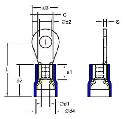 PVC Insulated DIN46237 Ring Terminals(Double Crimp)