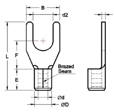 Non-Insulated Fork Terminals(Brazed Seam)