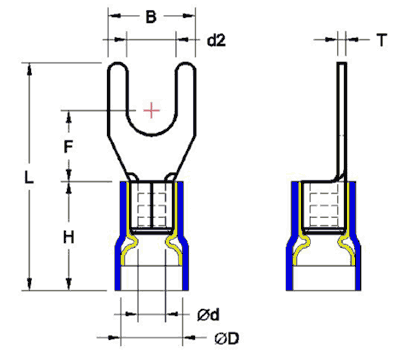 PVC Insulated Fork Terminals(Double Crimp)