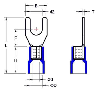 Nylon Insulated Fork Terminals(Easy Entry)