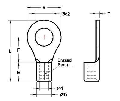 Non-Insulated Ring Terminals(Brazed Seam)