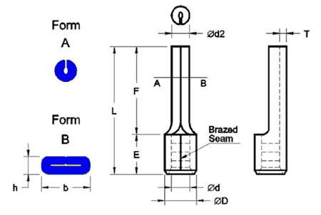 Non-Insulated Pin Terminals(Brazed Seam)