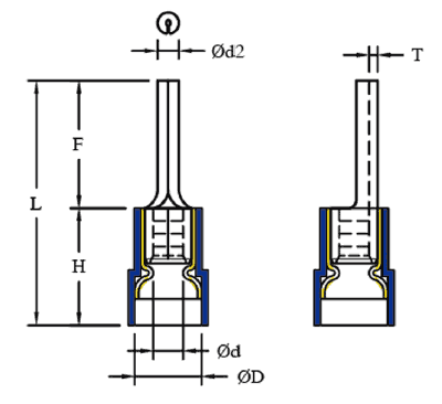 Nylon Insulated Pin Terminals(Double Crimp)