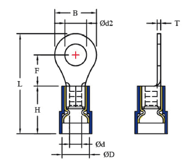 Nylon Insulated Ring Terminals(Double Crimp)