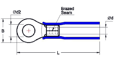 insulated heat shrinkable ring terminals (brazed seam)